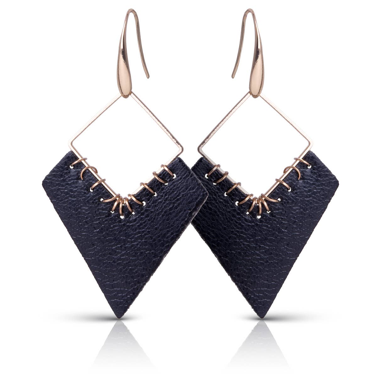Drop Diamond Earrings - Black
