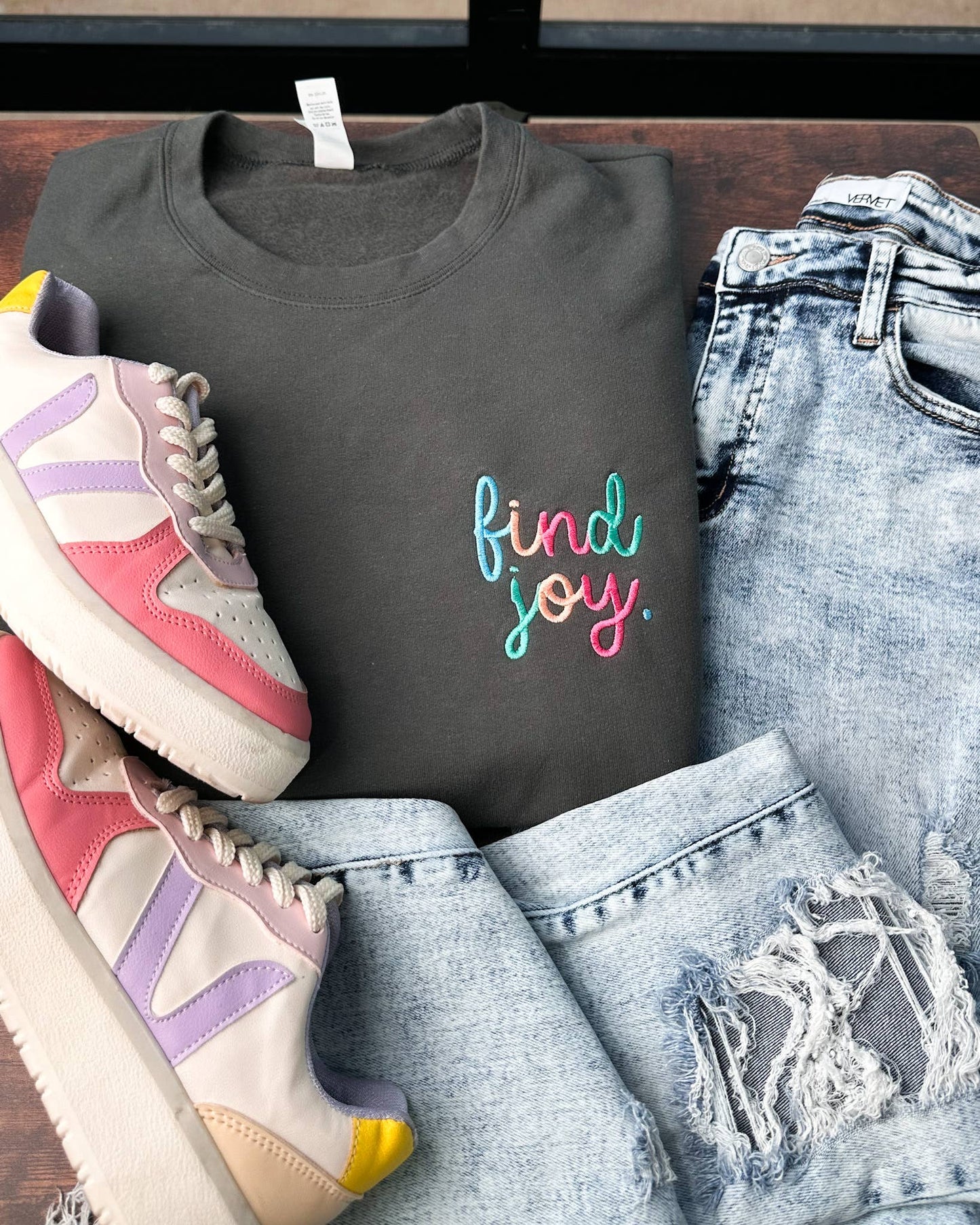 Find Joy Embroidery Sweatshirt: 3XL