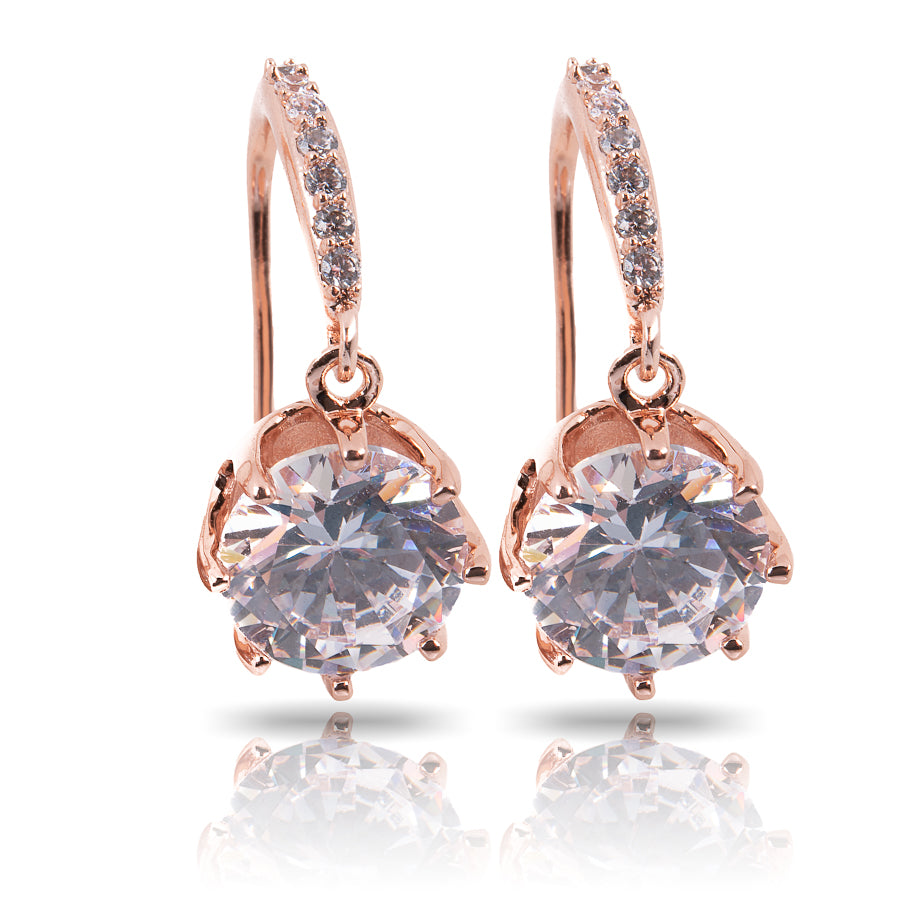 74182 CZ RNDCTDROP STUD EARRINGS