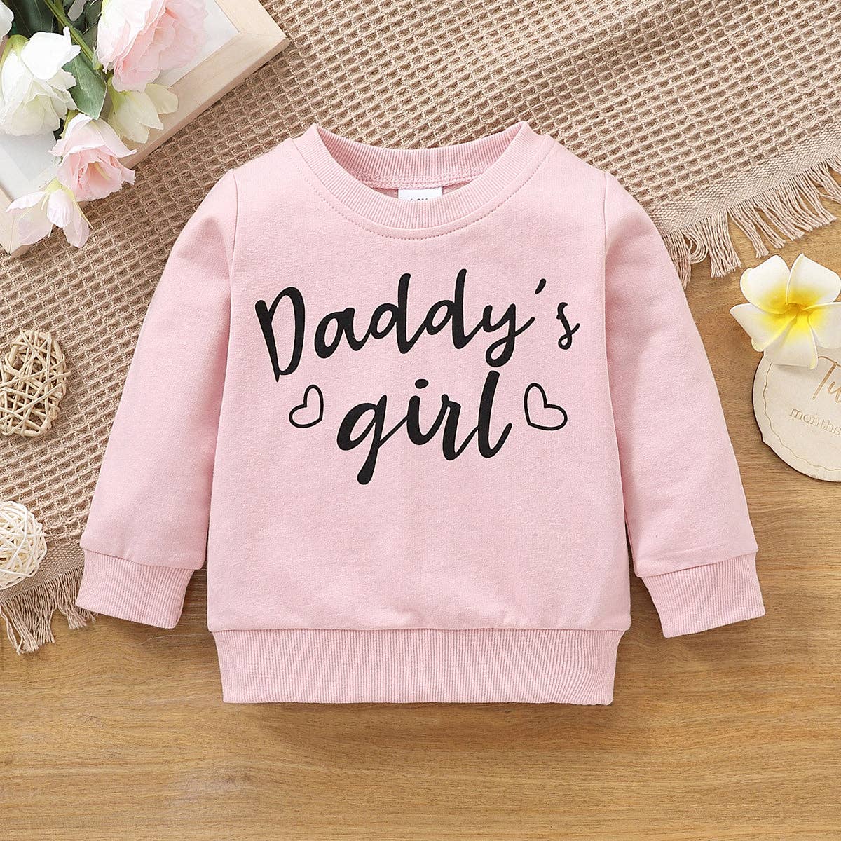 100% Cotton Baby Boy/Girl Letter Print Pullover: Black / 9-12 Months