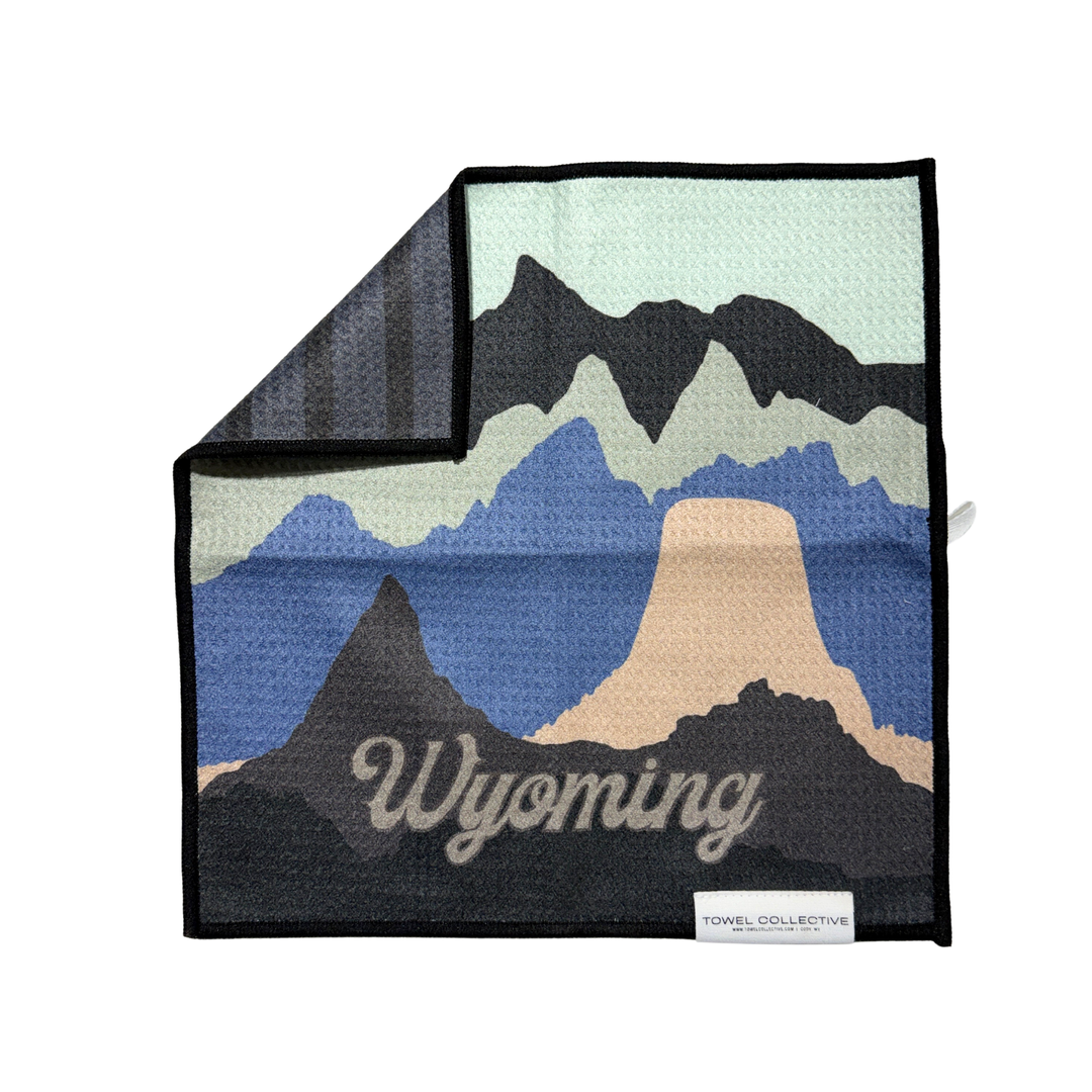 Cowboy State Skyline | Waffle Weave Microfiber Towels Kitchen & Bath: Washcloth