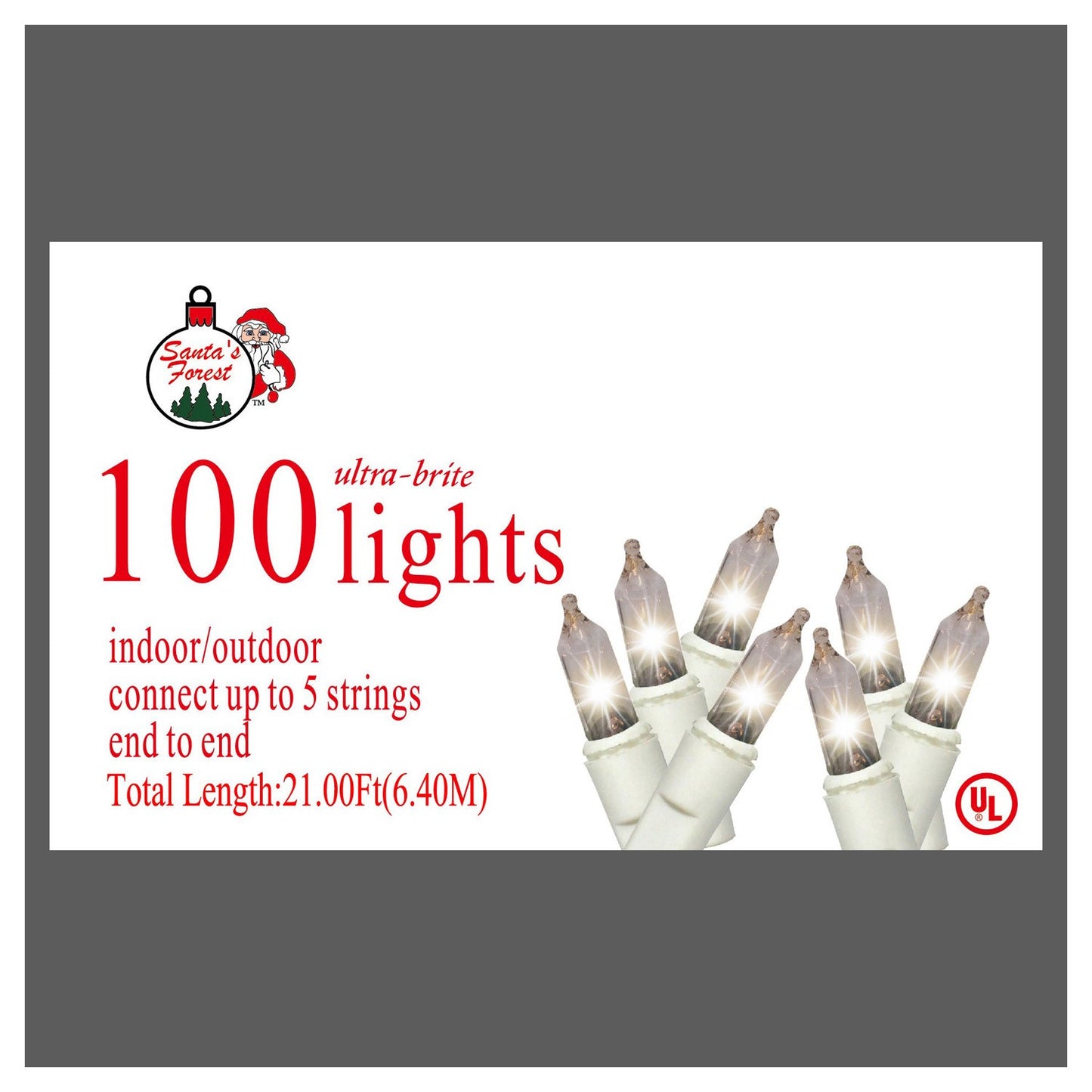 LIGHTSET MINI 100CT CLEAR W/WH WR