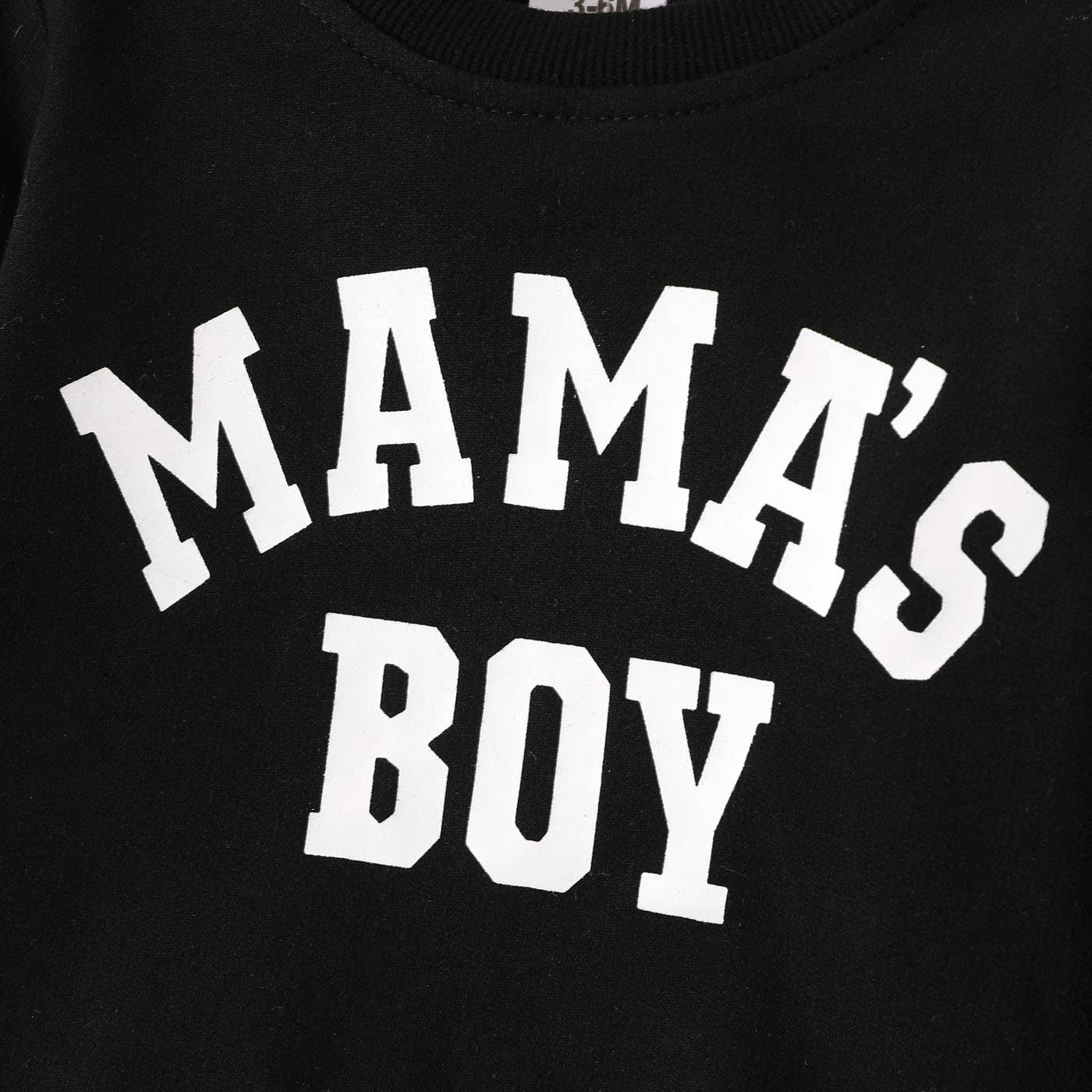 100% Cotton Baby Boy/Girl Letter Print Pullover: Black / 6-9 Months