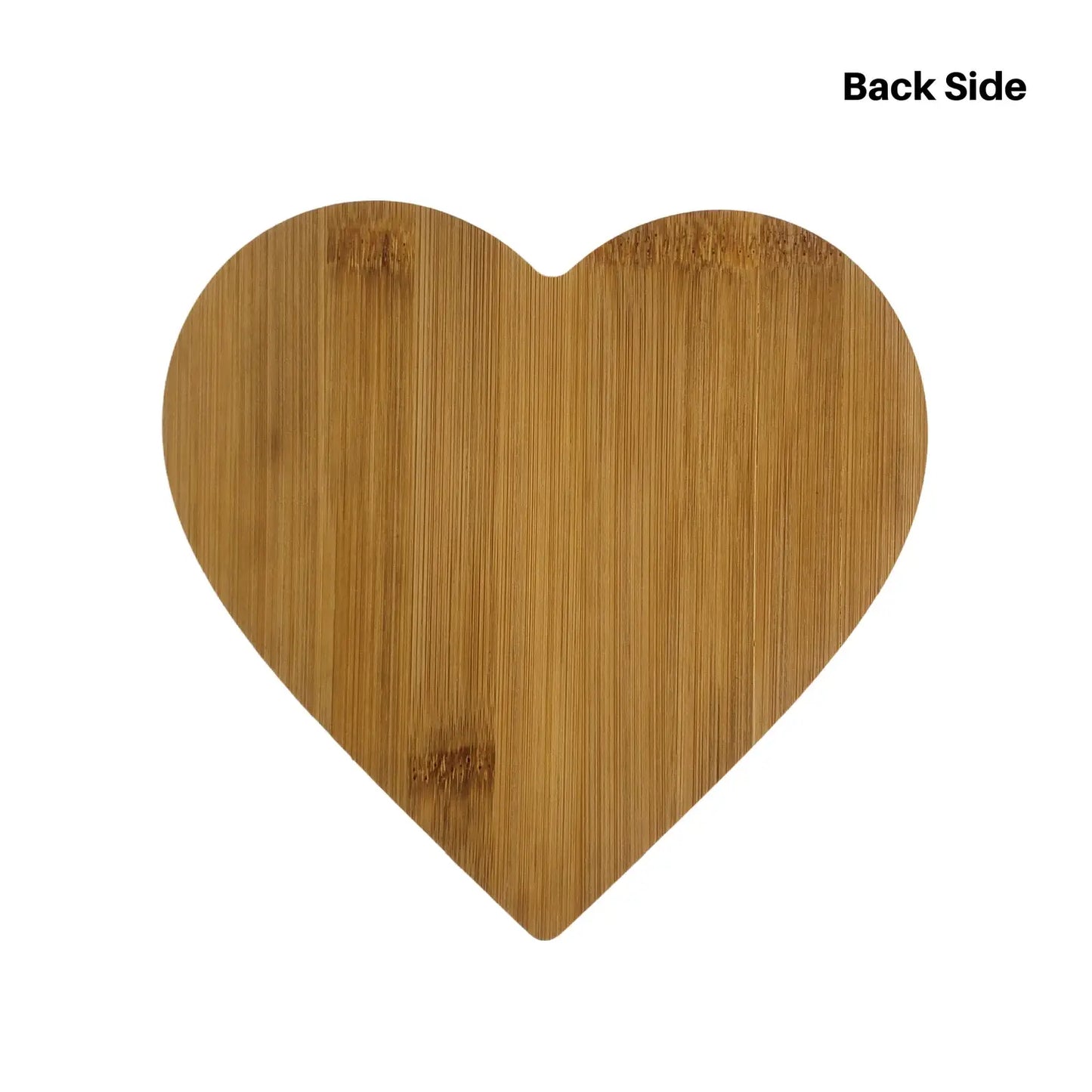 (Set of 12) Heart Shape Bulk Plain Bamboo Cutting Boards: 8"