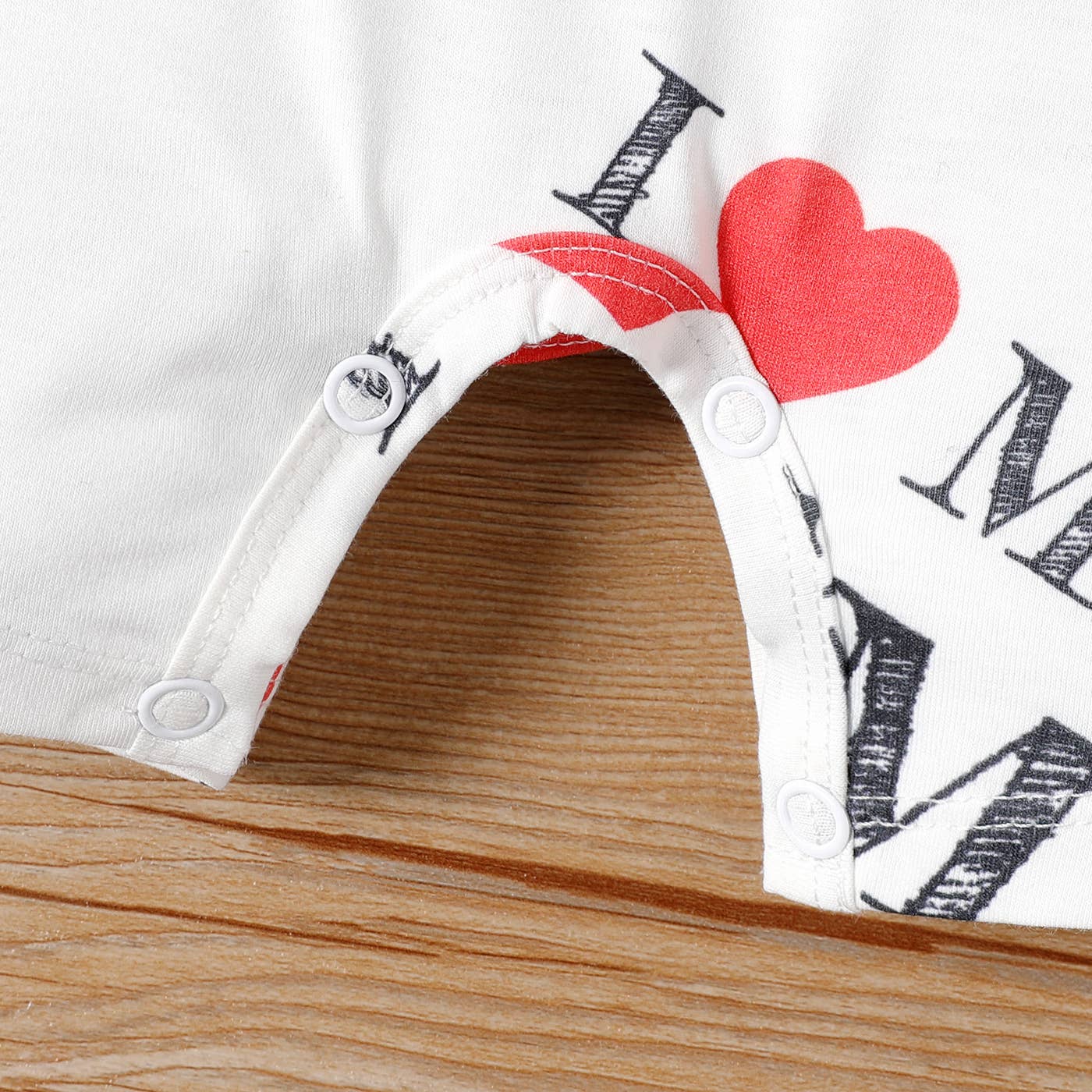 Baby Boy/Girl Allover & Heart Short-sleeve Naia™ Romper: 9-12 Months / White