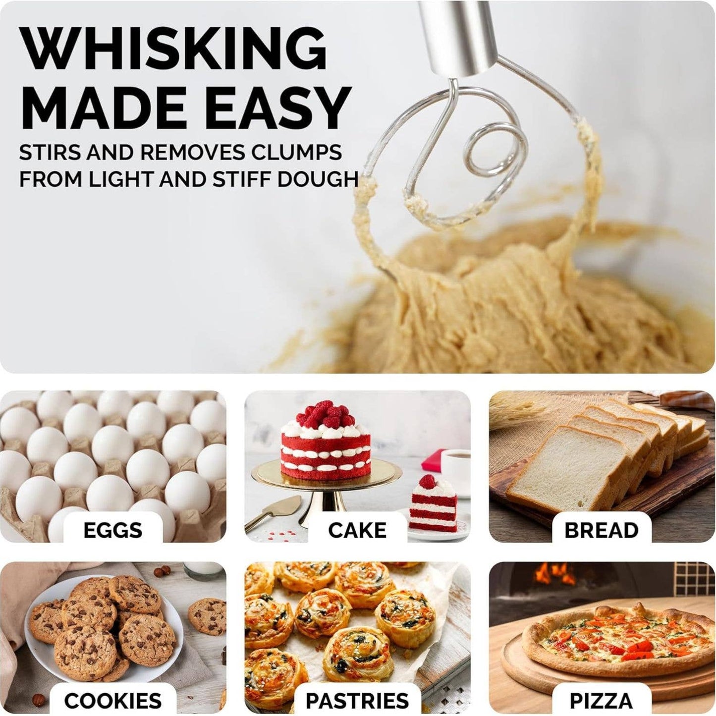 Z-DNSH-WSK-SS Danish Dough Whisk Stainless Steel - 13 inch: Single