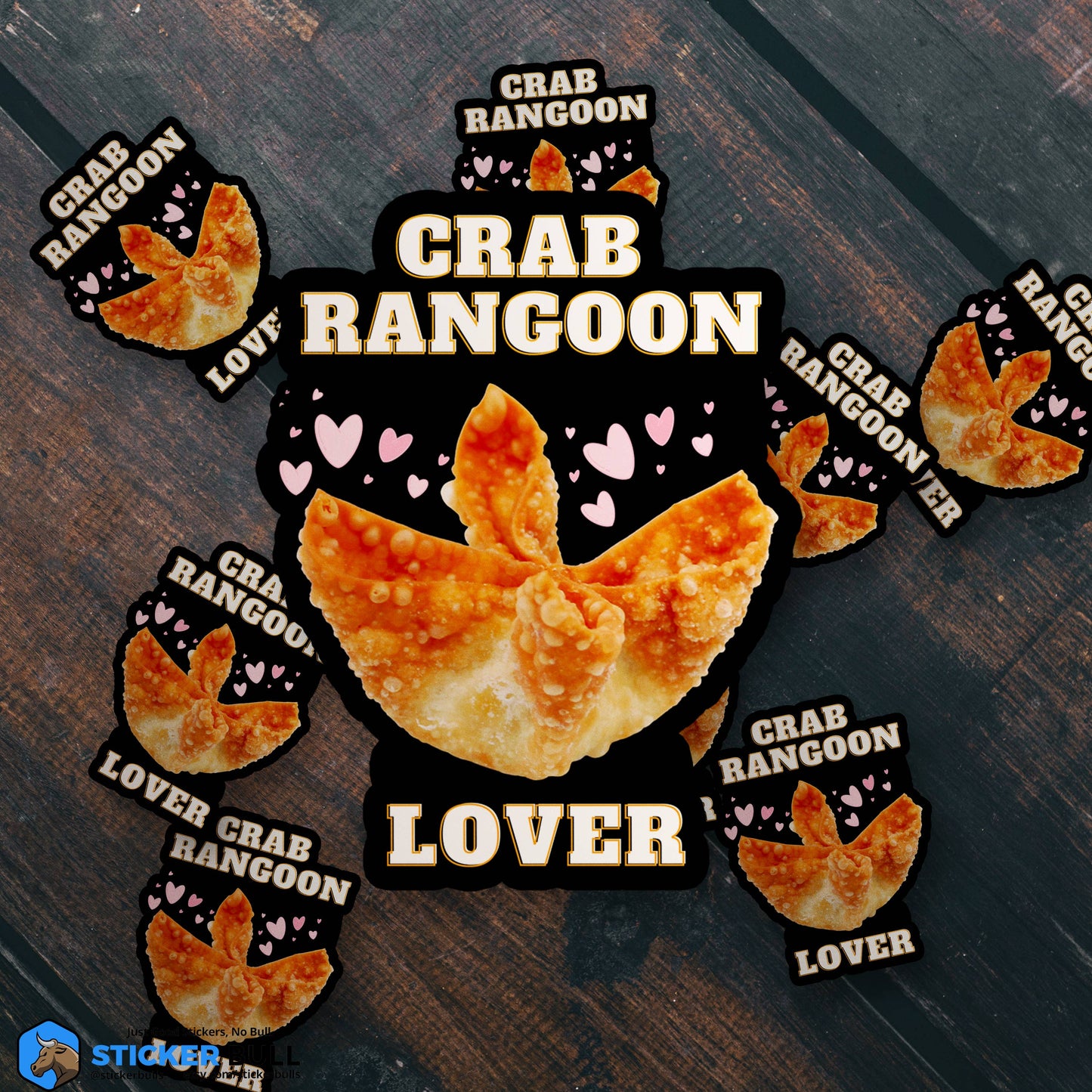 Crab Rangoon Lover Food Meme Sticker, Waterproof Sticker