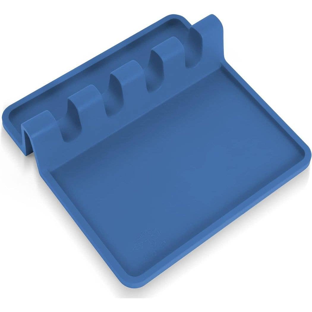 Silicone Utensil Rest with Drip Pad for Multiple Utensils: Chive Blossom