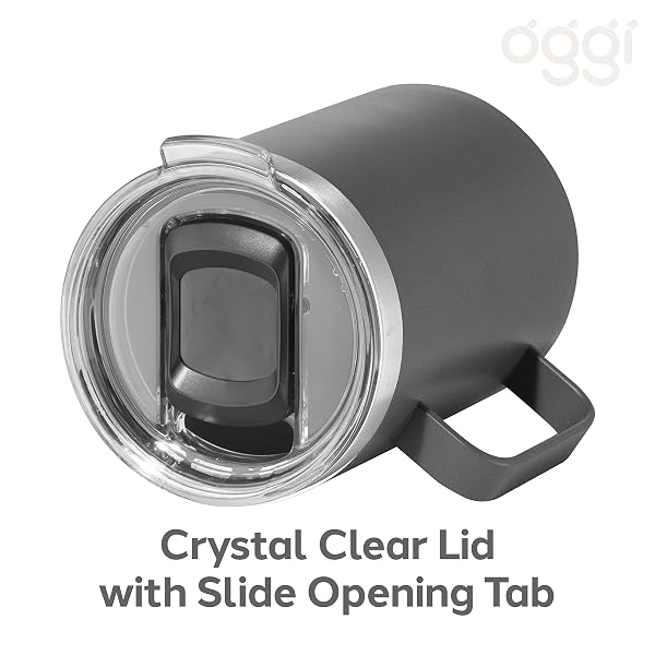 Oggi Thermomug Insulated Double Walled Mug with Lid - Geo Leaf