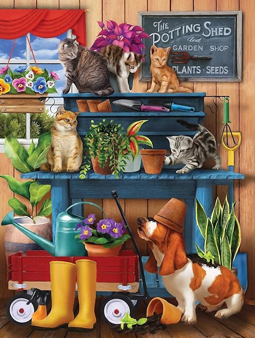TROUBLE IN THE POTTING SHED 300 PIECE JIGSAW PUZZLE