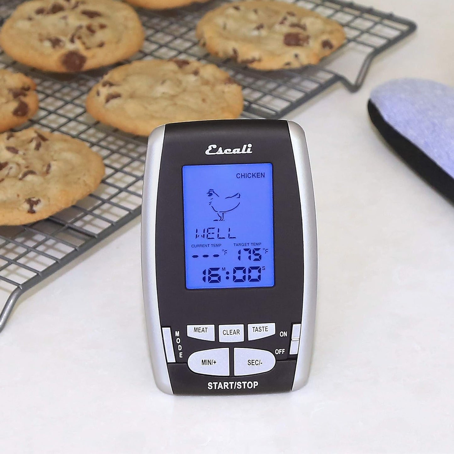 Escali DHRW1 Wireless Thermometer and Timer Black/Silver