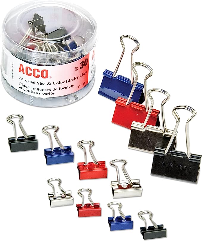 BINDER CLIPS 30PC DISPNSR
