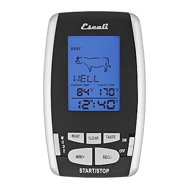 Escali DHRW1 Wireless Thermometer and Timer Black/Silver