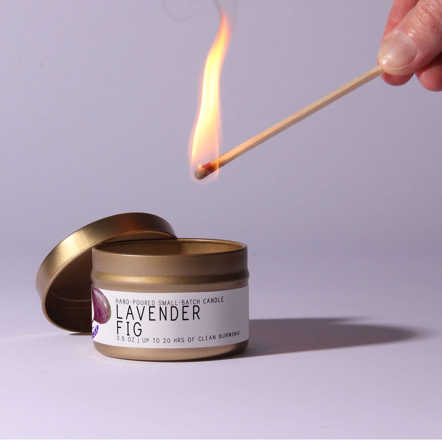 Lavender Fig - Just Bee Candles: 7 oz (up to 40 hrs of clean burning)