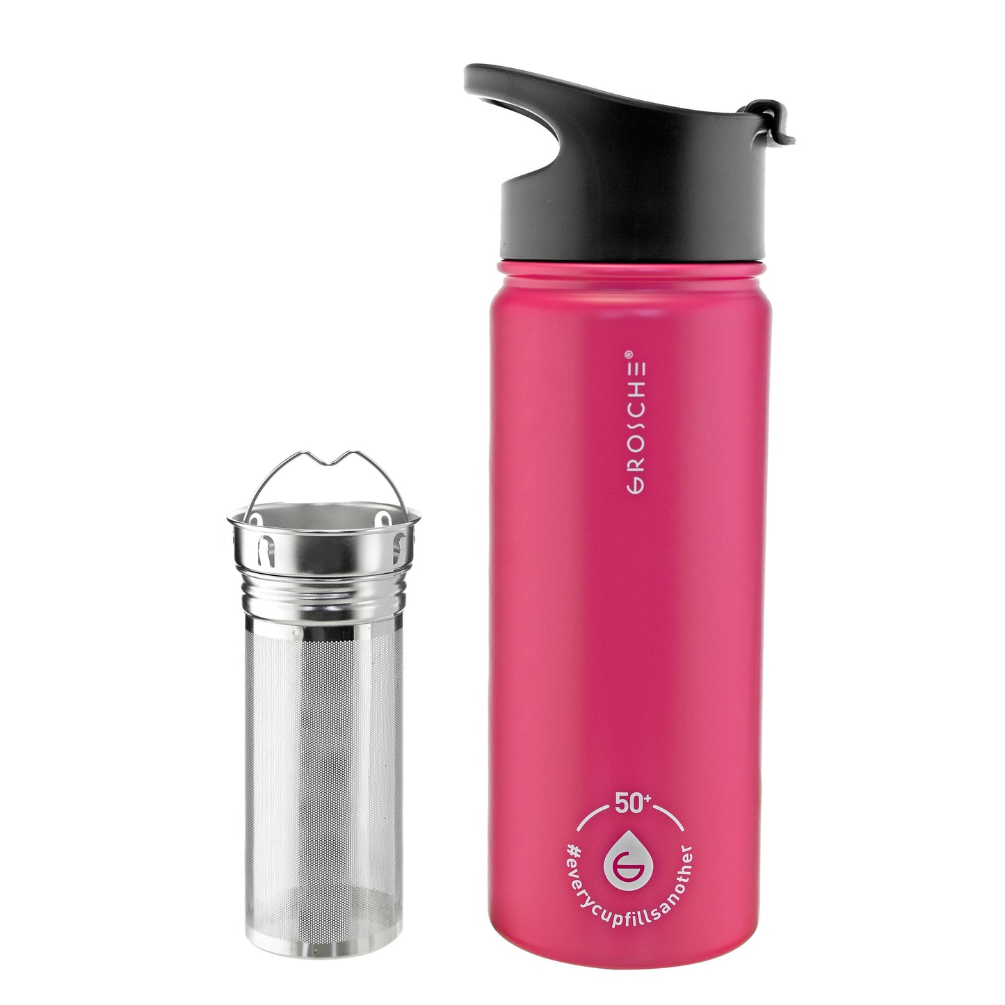 GROSCHE CHICAGO STEEL 16oz. Coffee & Tea Infuser Flask: Slate Blue