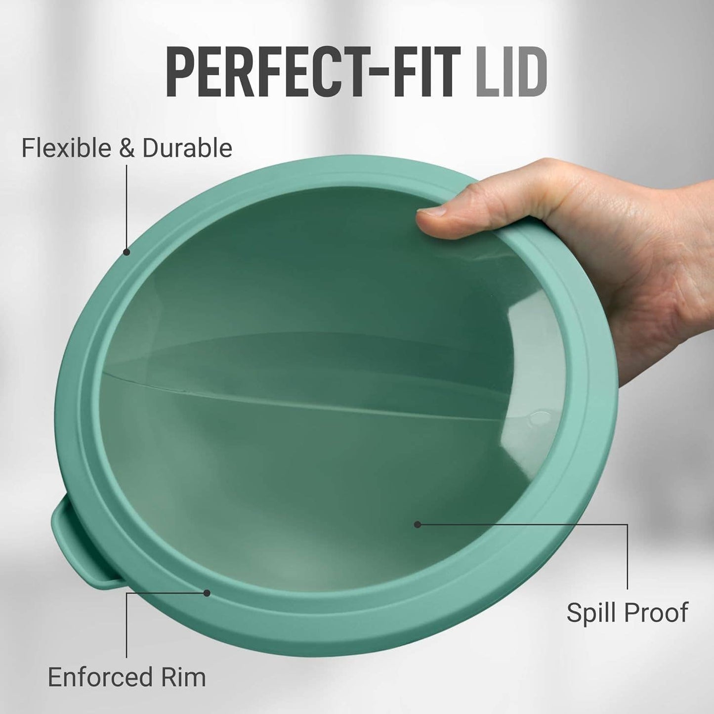 Z-MB-PL-12P-TURQ Plastic Mixing Bowls with Lids Set - 12-Piece Nesting Bowls: Turquoise Ombre