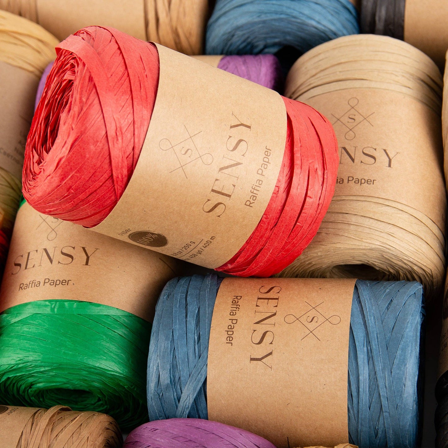 Sensy Premium 438 yards %100 Paper Raffia Paper: Natural