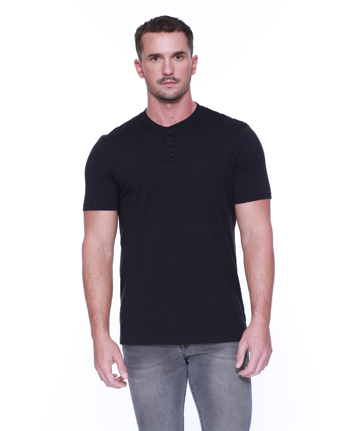 MEN'S HENLEY SHPRT SLEEVE SHIRT- ASSORTED COLORS