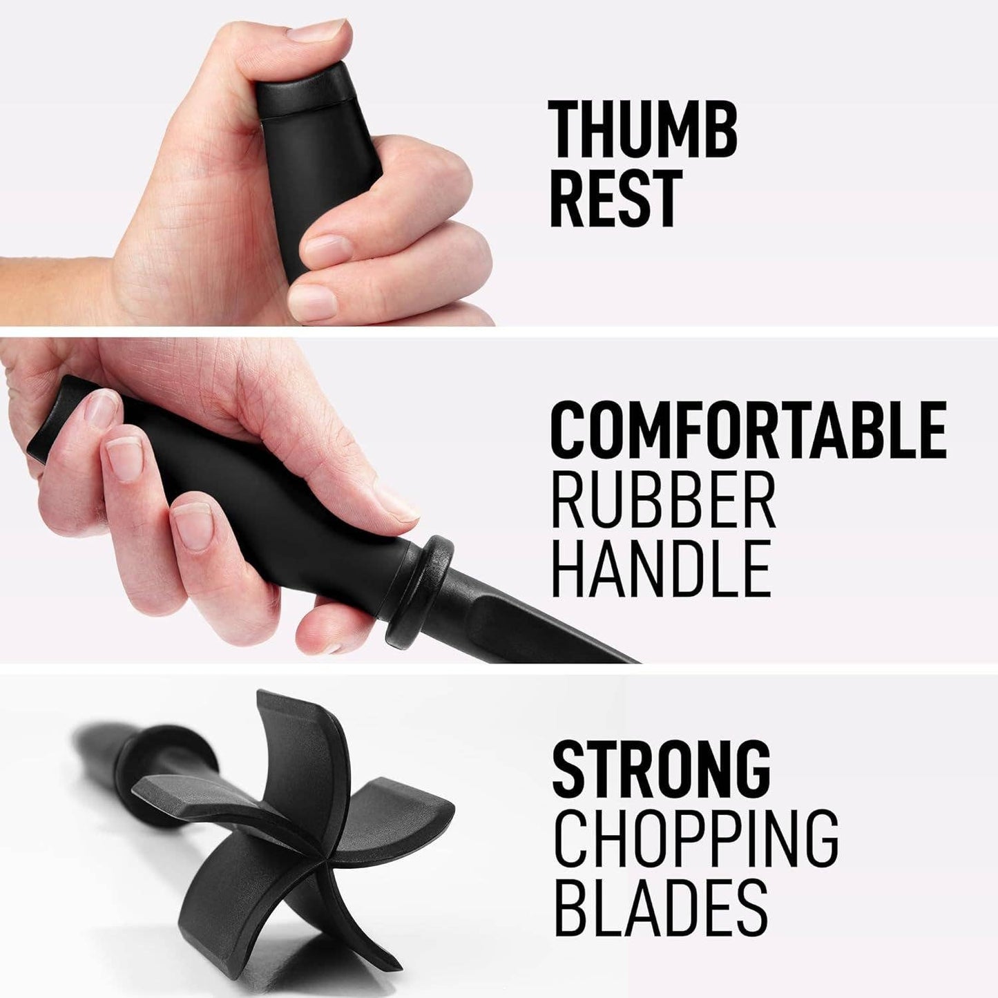 Z-MTCHP-RG-BK Premium Ground Meat Chopper Tool: Black