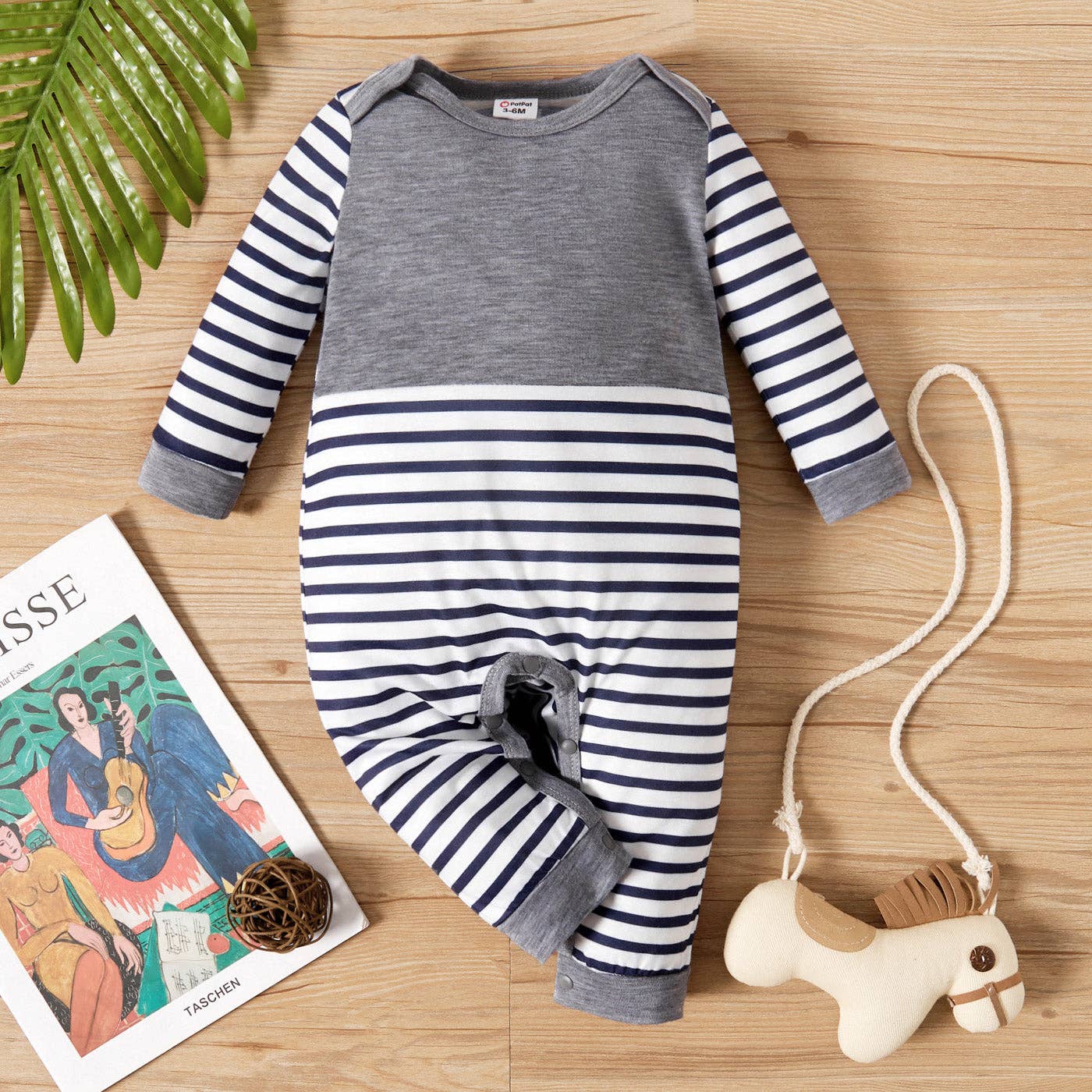 Baby Boy All Over StripedStar Print Long-sleeve Jumpsuit: 12-18 Months / White