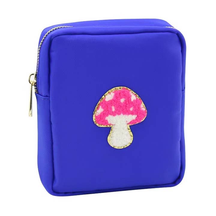 Varsity Collection Nylon Cosmetic Bag Mushroom Chenille