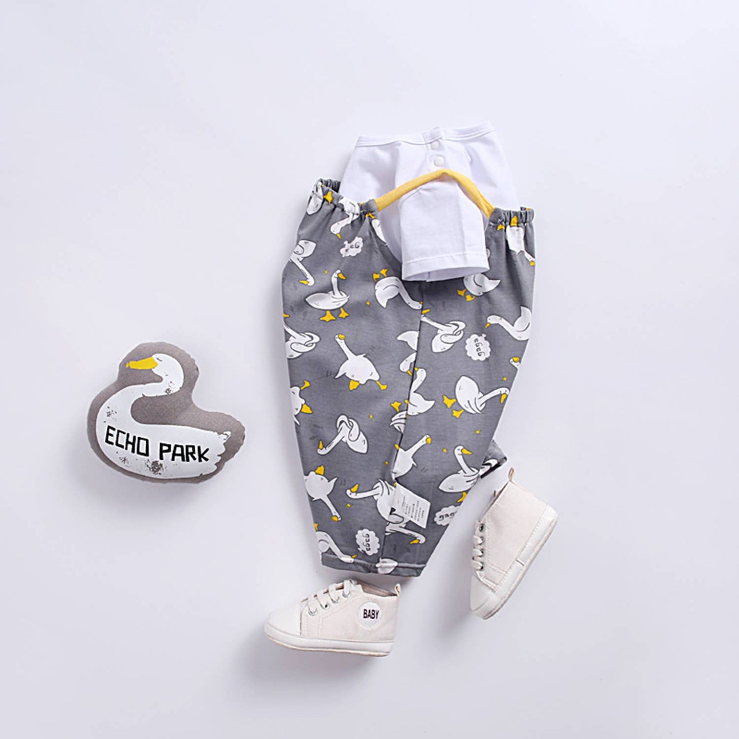 Grey Duck Print Baby Jumpsuit : 3-6 Months