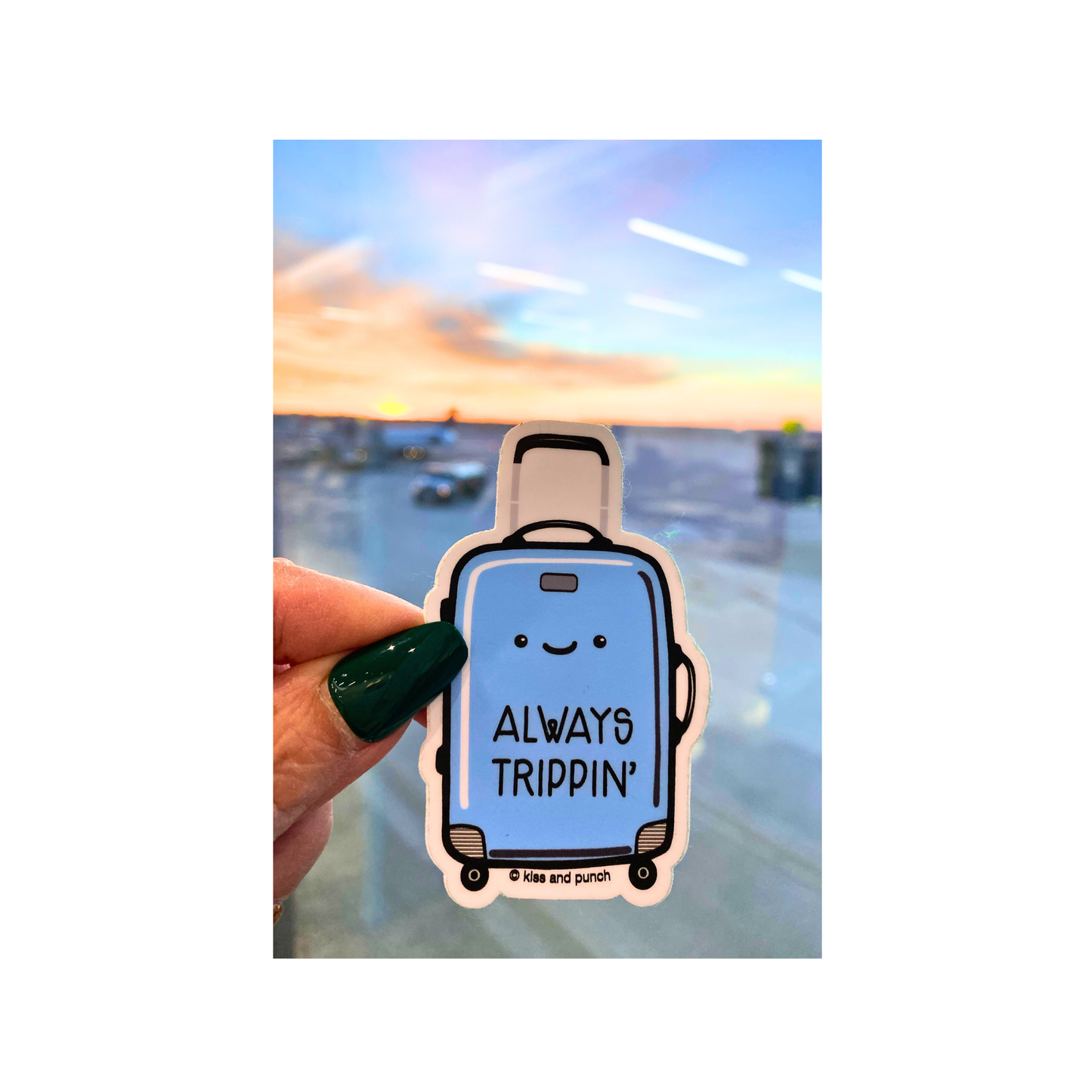 3 Inch Always Trippin' Suitcase Diecut Vinyl Sticker