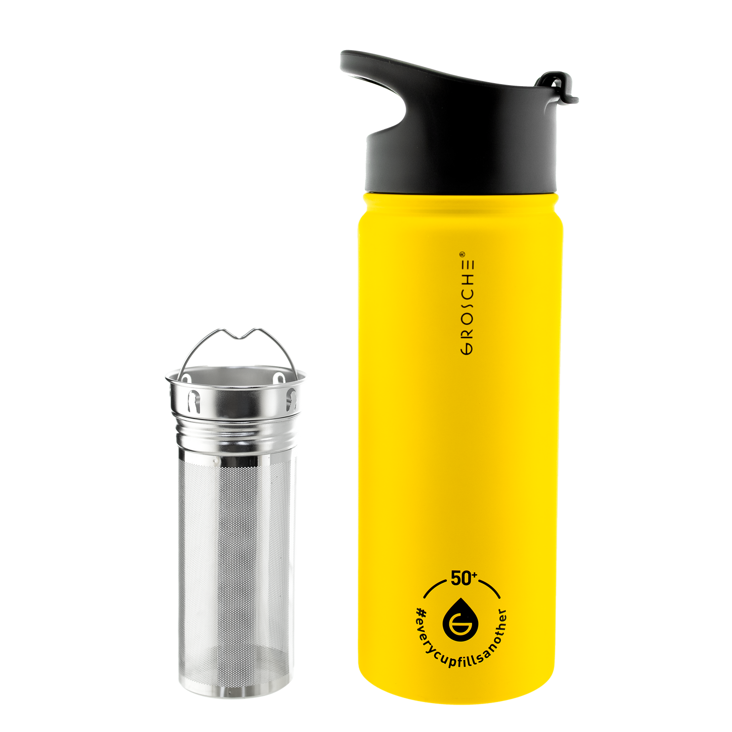 GROSCHE CHICAGO STEEL 16oz. Coffee & Tea Infuser Flask: Slate Blue