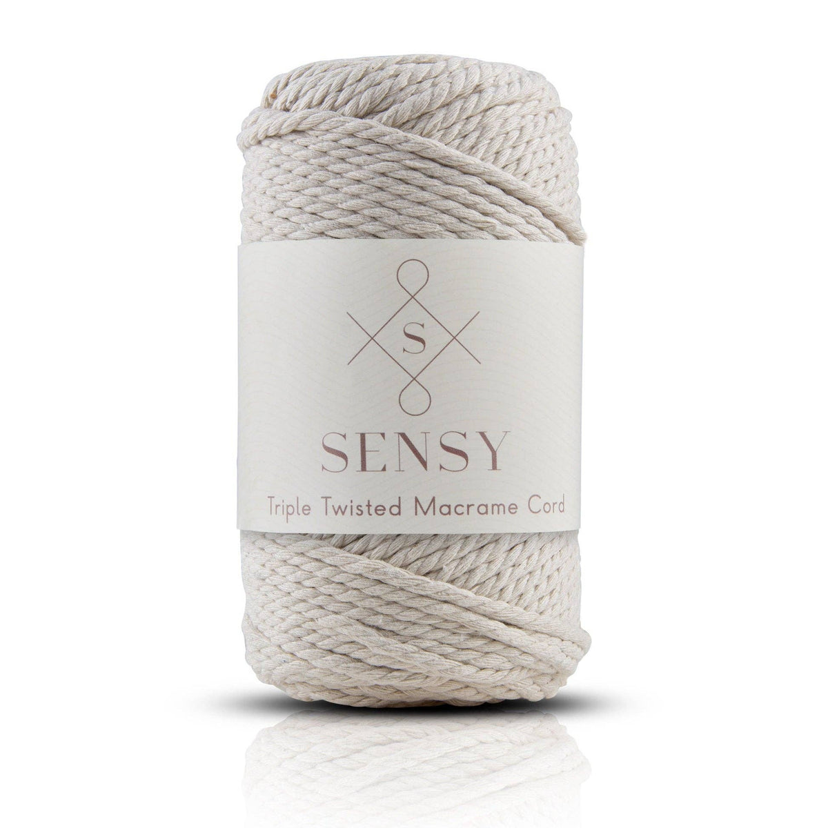 Sensy Premium 3mm - 100% Cotton 3 Strand Twisted Macrame: Ecru