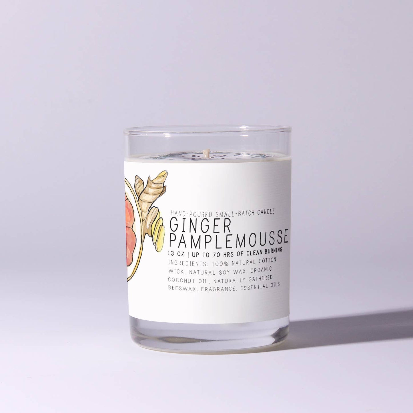 Ginger Pamplemousse - Just Bee Candles: 7 oz (up to 40 hrs of clean burning)