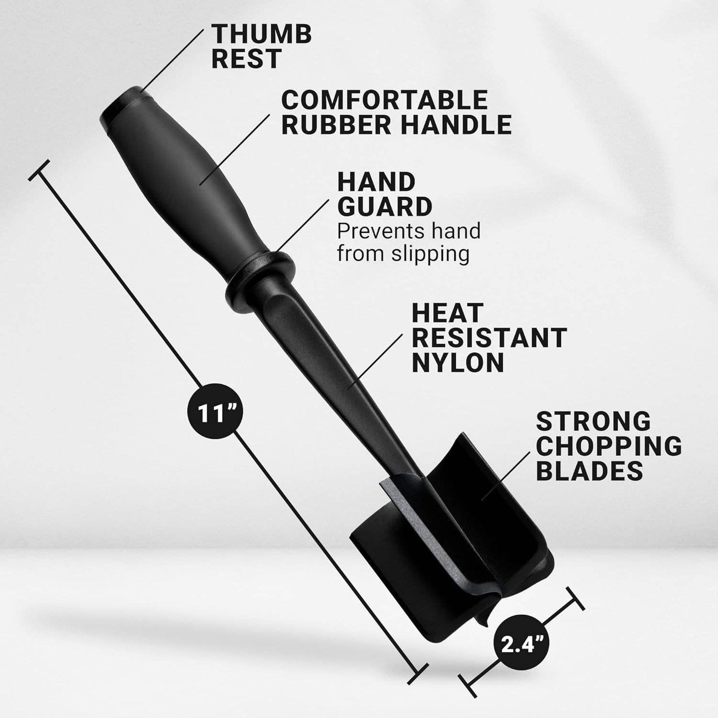 Z-MTCHP-RG-BK Premium Ground Meat Chopper Tool: Black