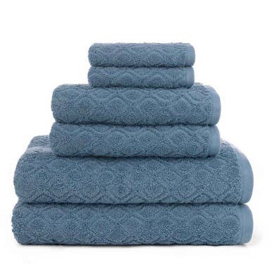 Kingsboro 6 Piece Luxury Towel Set: Green / 100% Cotton / 610
