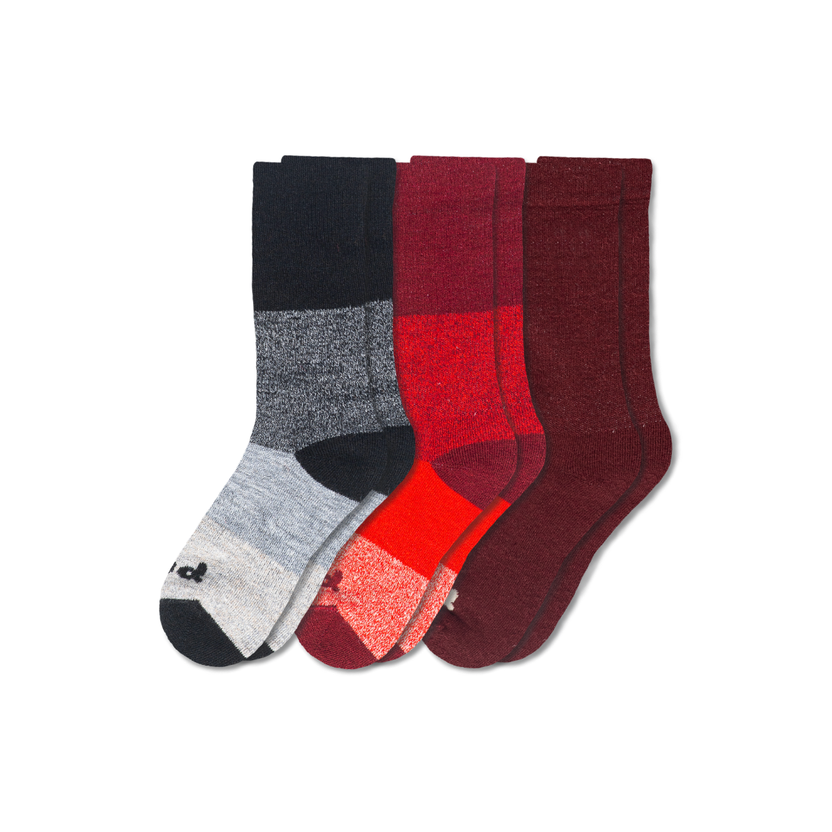 3 Pack - Women's Crew Pacas Socks: Medium / Large (US: 8.5 - 11.5+) / Multi-Stripe/Gray & SOLID/Teal & VARIEGATED STRIPE/ Chambray/ Treetop