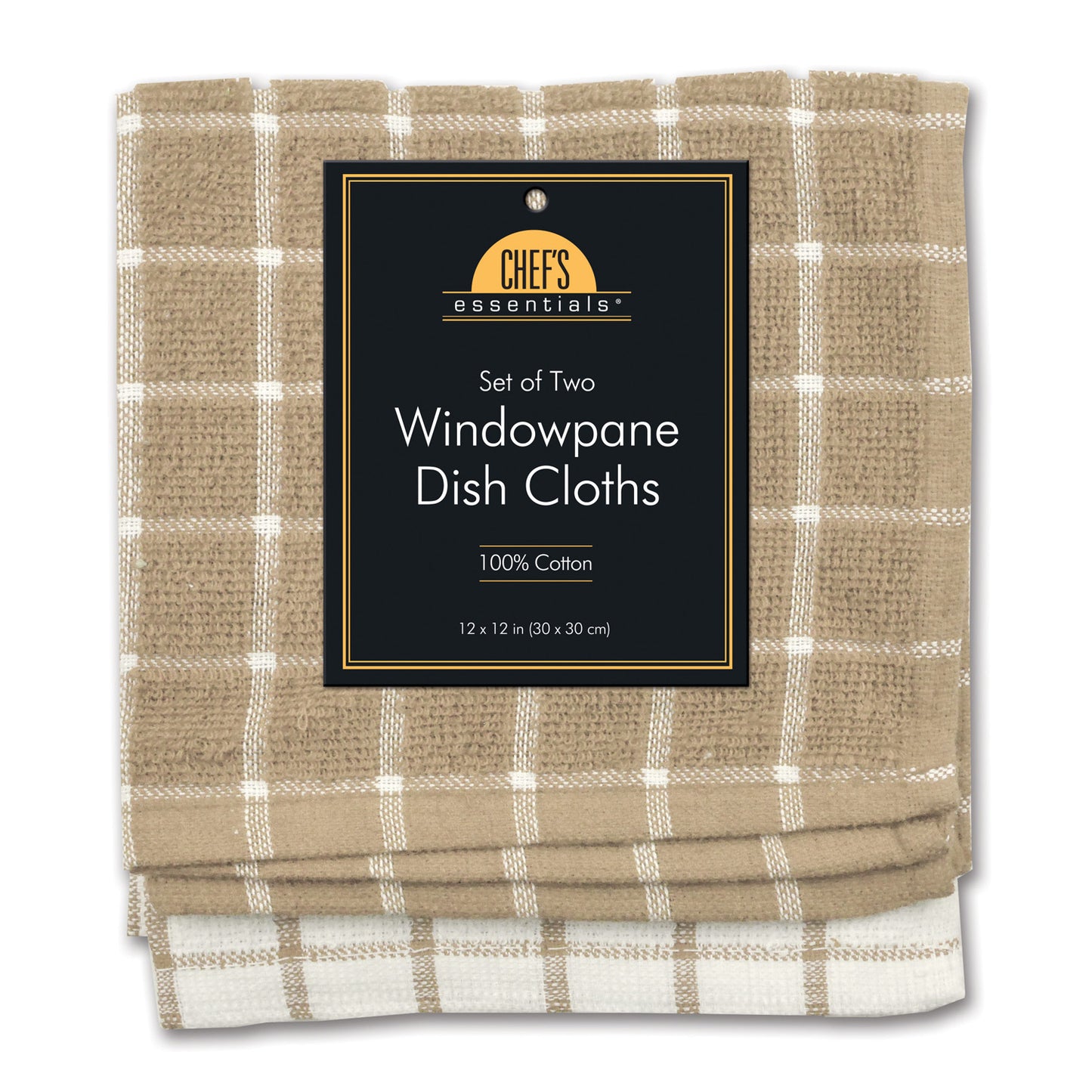 DISHCLOTH 2PK TAN WHT