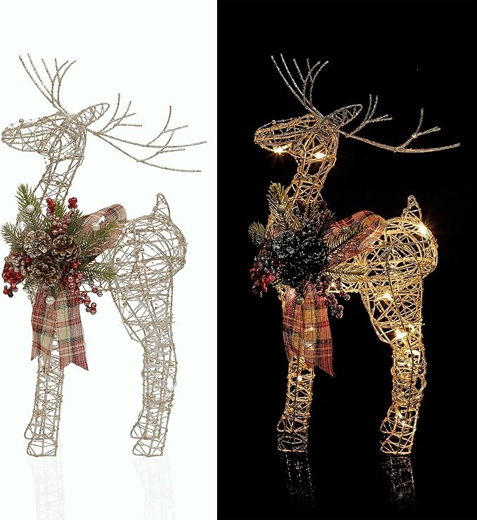 36" White LED Reindeer