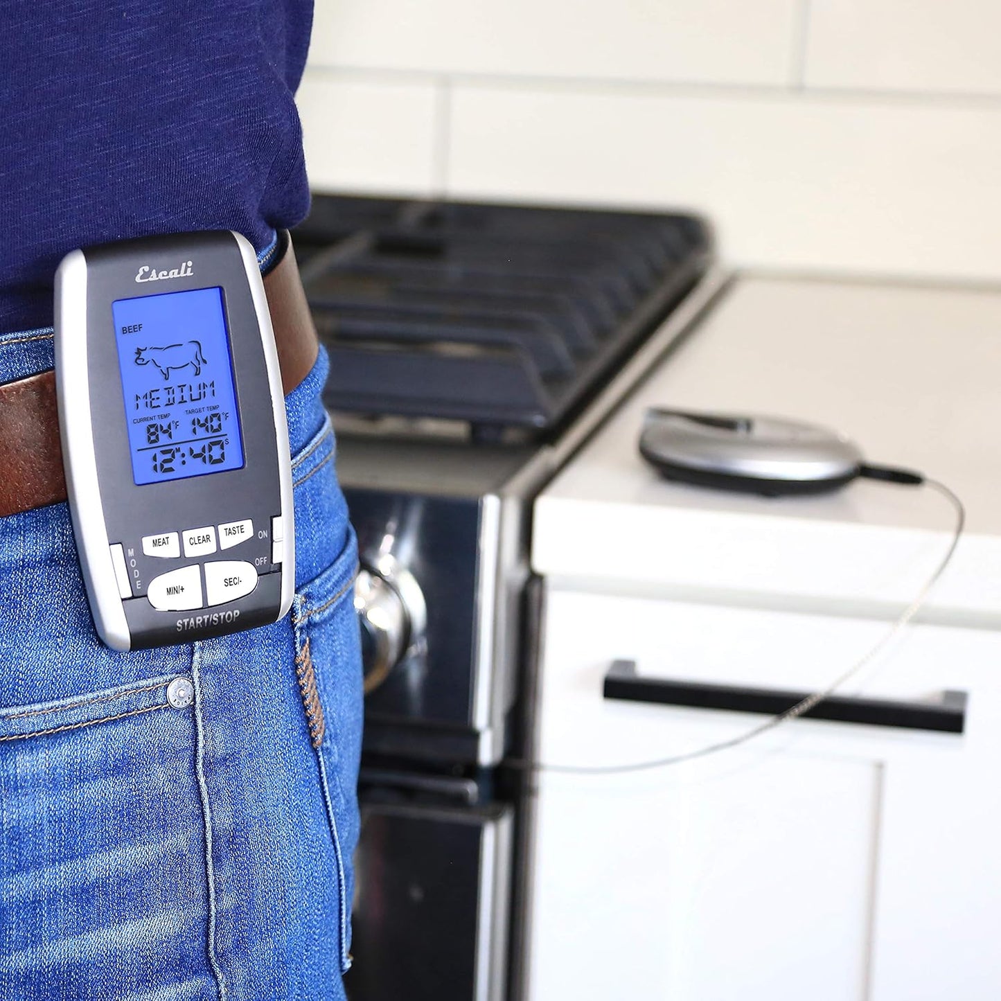 Escali DHRW1 Wireless Thermometer and Timer Black/Silver