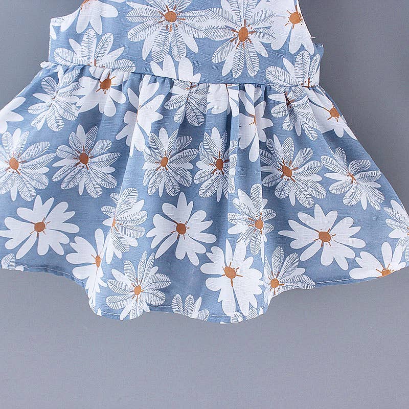 2pcs Baby Girl Daisy Floral Tank Dress with Hat Set: 3-6 Months / Pink