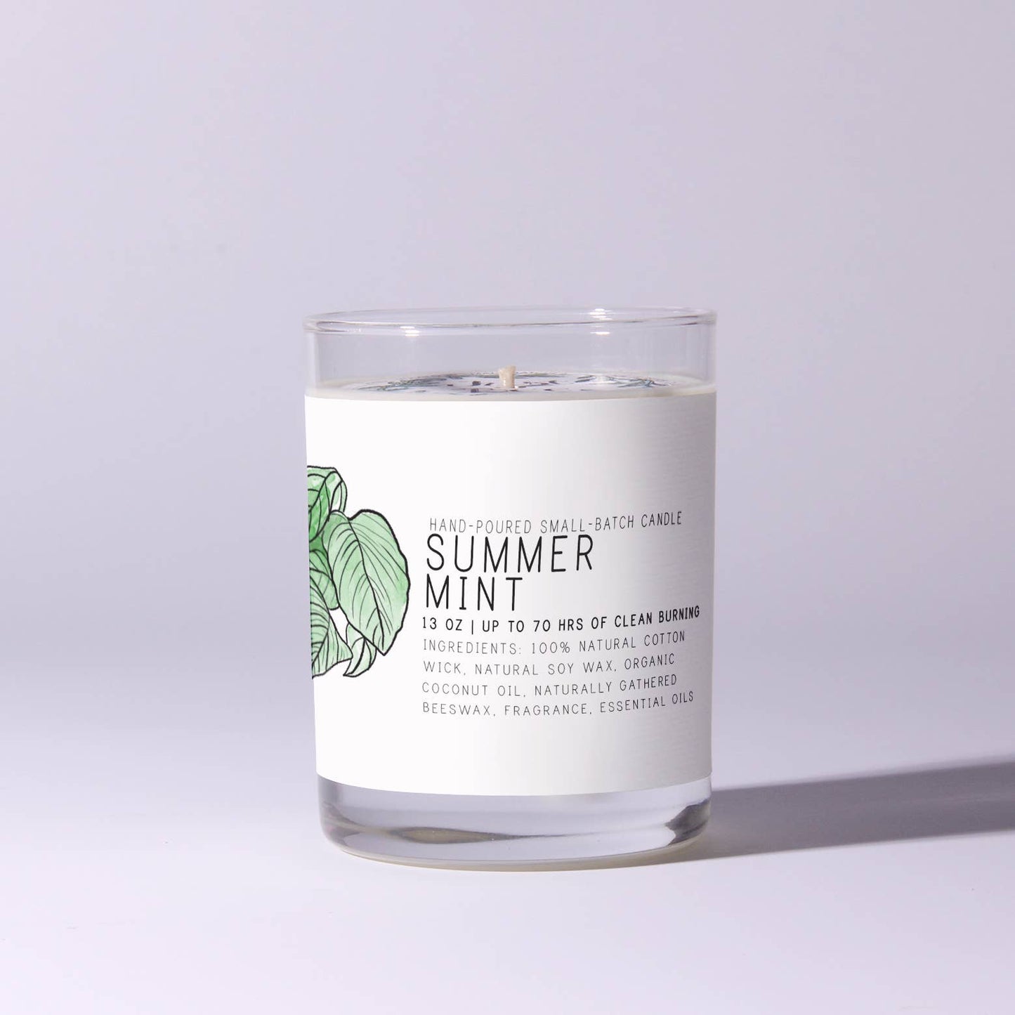 Summer Mint - Just Bee Candles: 7 oz (up to 40 hrs of clean burning)