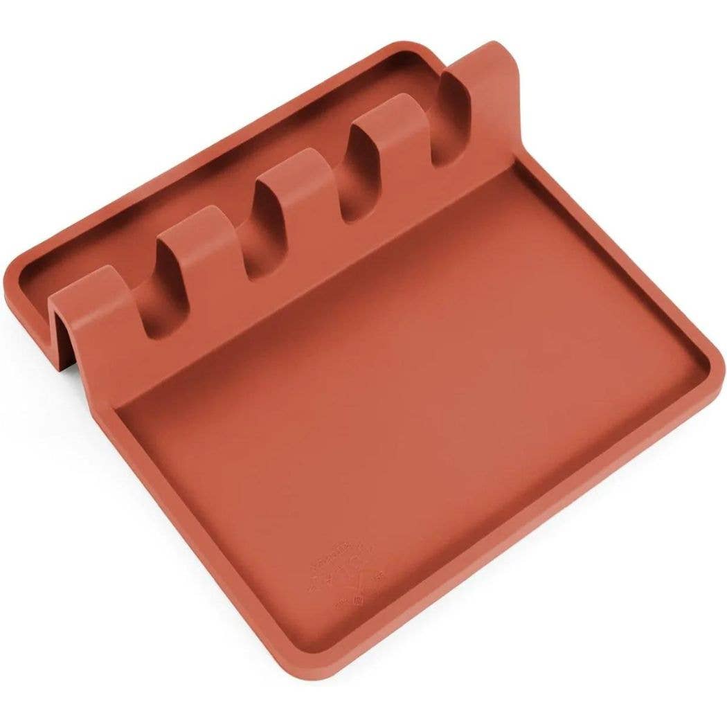 Silicone Utensil Rest with Drip Pad for Multiple Utensils: Chive Blossom