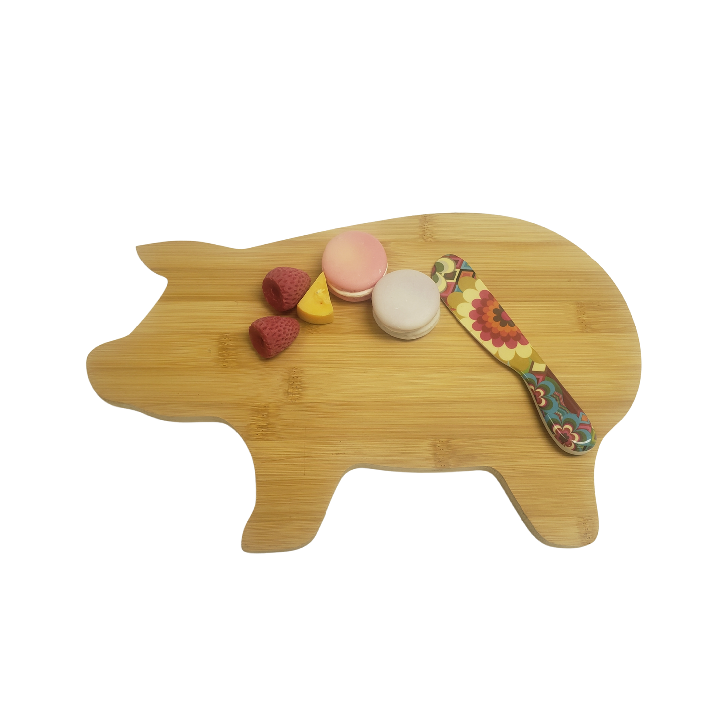 (Set of 10) Pig Shaped Bulk Plain Bamboo Cutting Boards