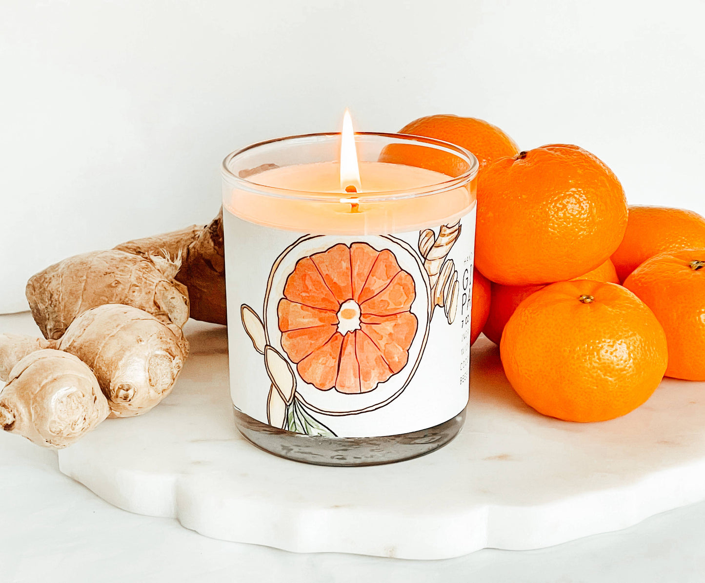 Ginger Pamplemousse - Just Bee Candles: 7 oz (up to 40 hrs of clean burning)