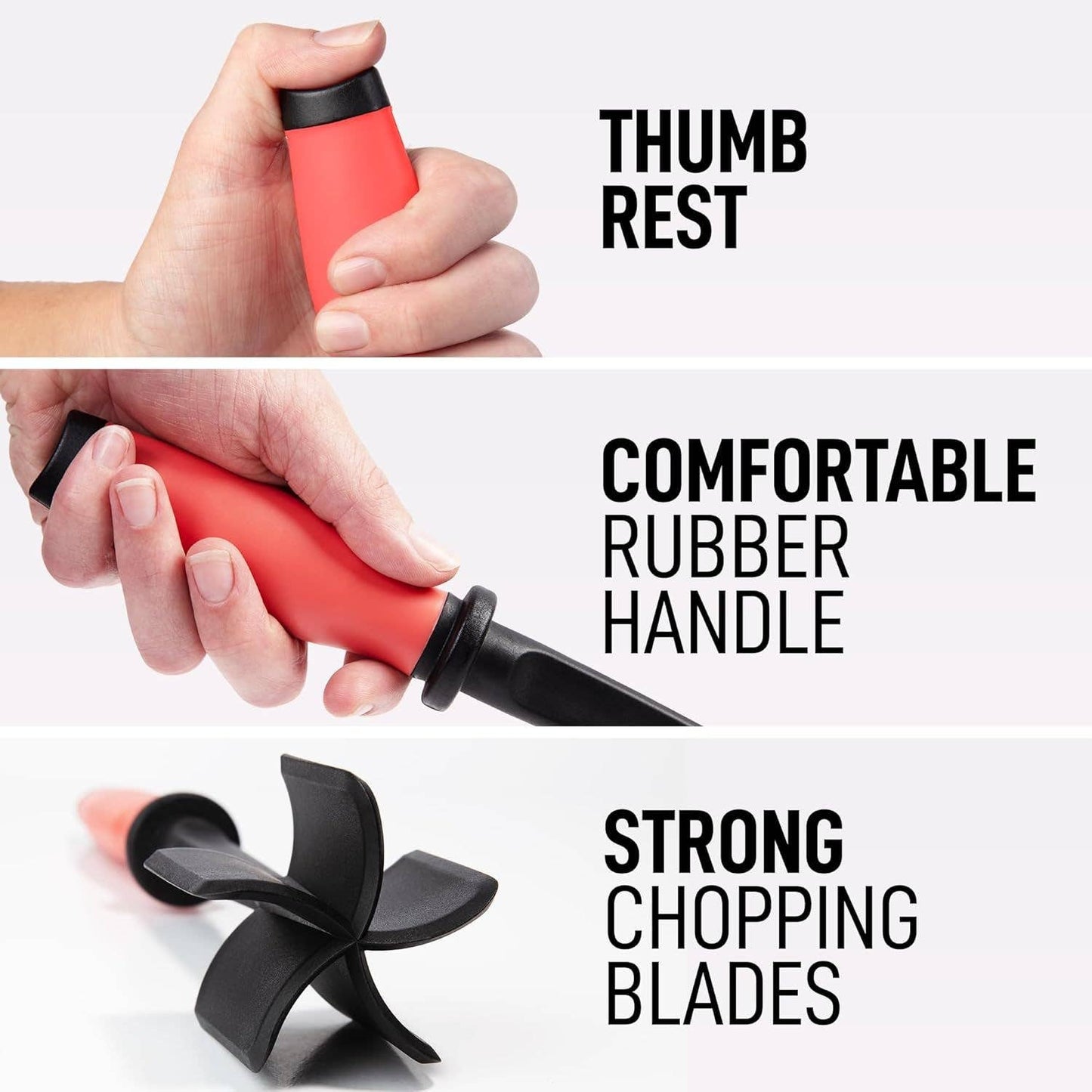 Z-MTCHP-RG-BK Premium Ground Meat Chopper Tool: Black
