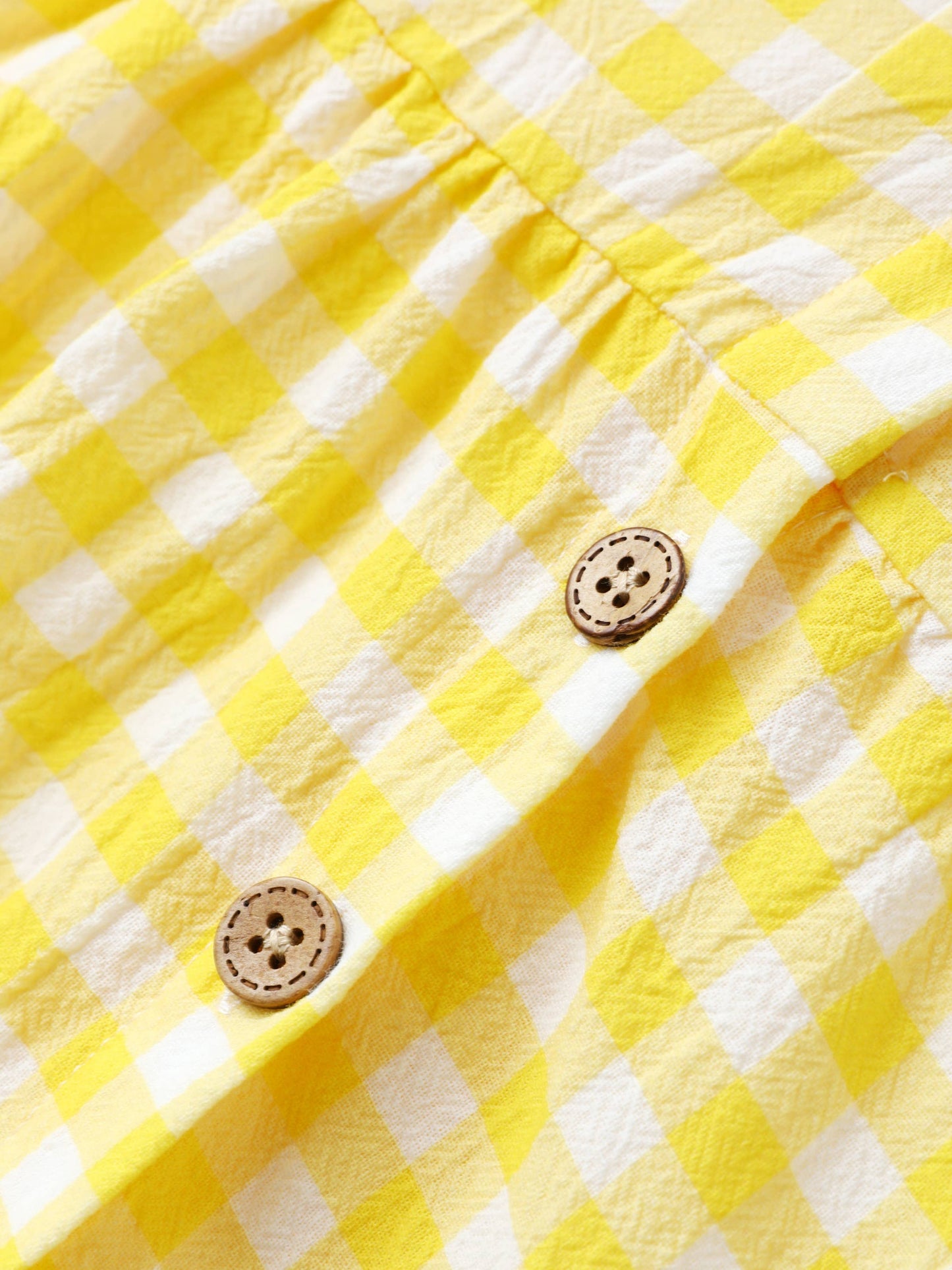 1pc Baby Girl Plaid&Lemon&Fruit Sweet Dress: Yellow / 9-12 Months