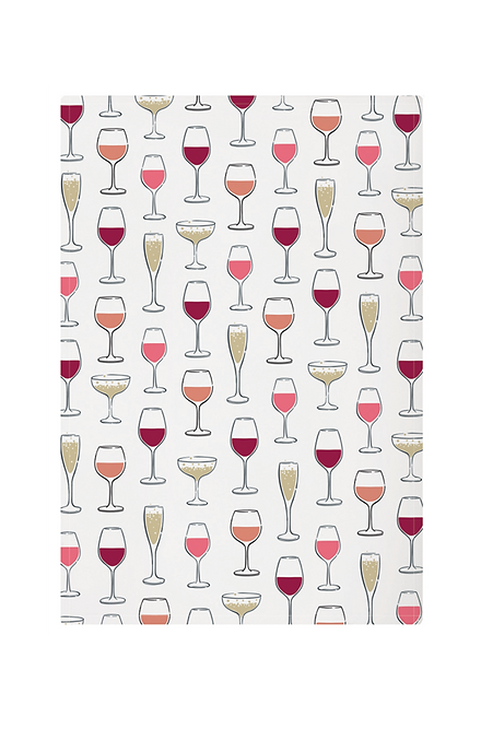 WINE GLASS PRINTED KITCHEN TOWEL