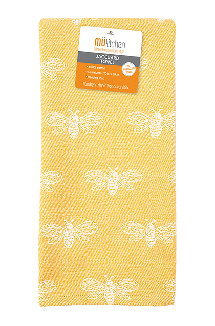Jacquard Woven Towels S/3 LEMON ZEST
