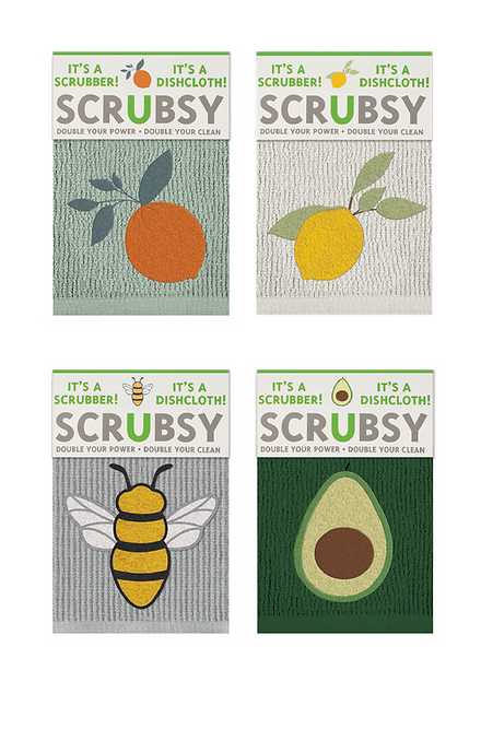 SCRUBSY DISH CLOTH AND SCRUBBER-LEMON TREE