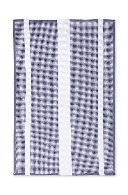Waffle Terry Strip - Ink Blue