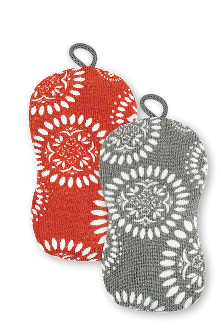 DOUBLE DUTY SCRUB SPONGE-MEDALLION RED