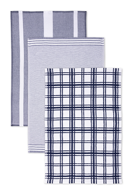 WINDOWPANE TERRY TOWEL-INK BLUE