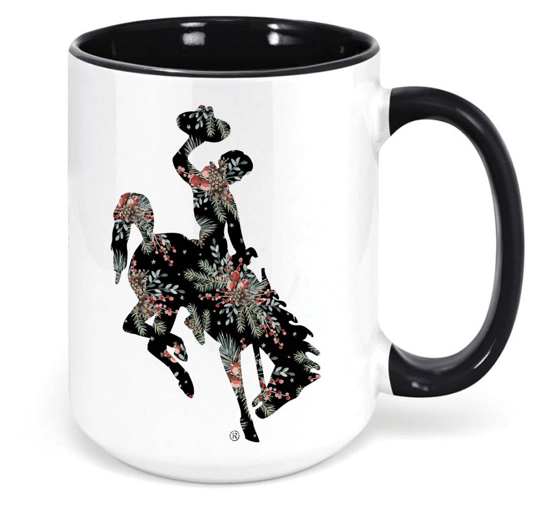 Pine and Pip Berry Wyo Steamboat Inner Color Ceramic Mug: 11 oz